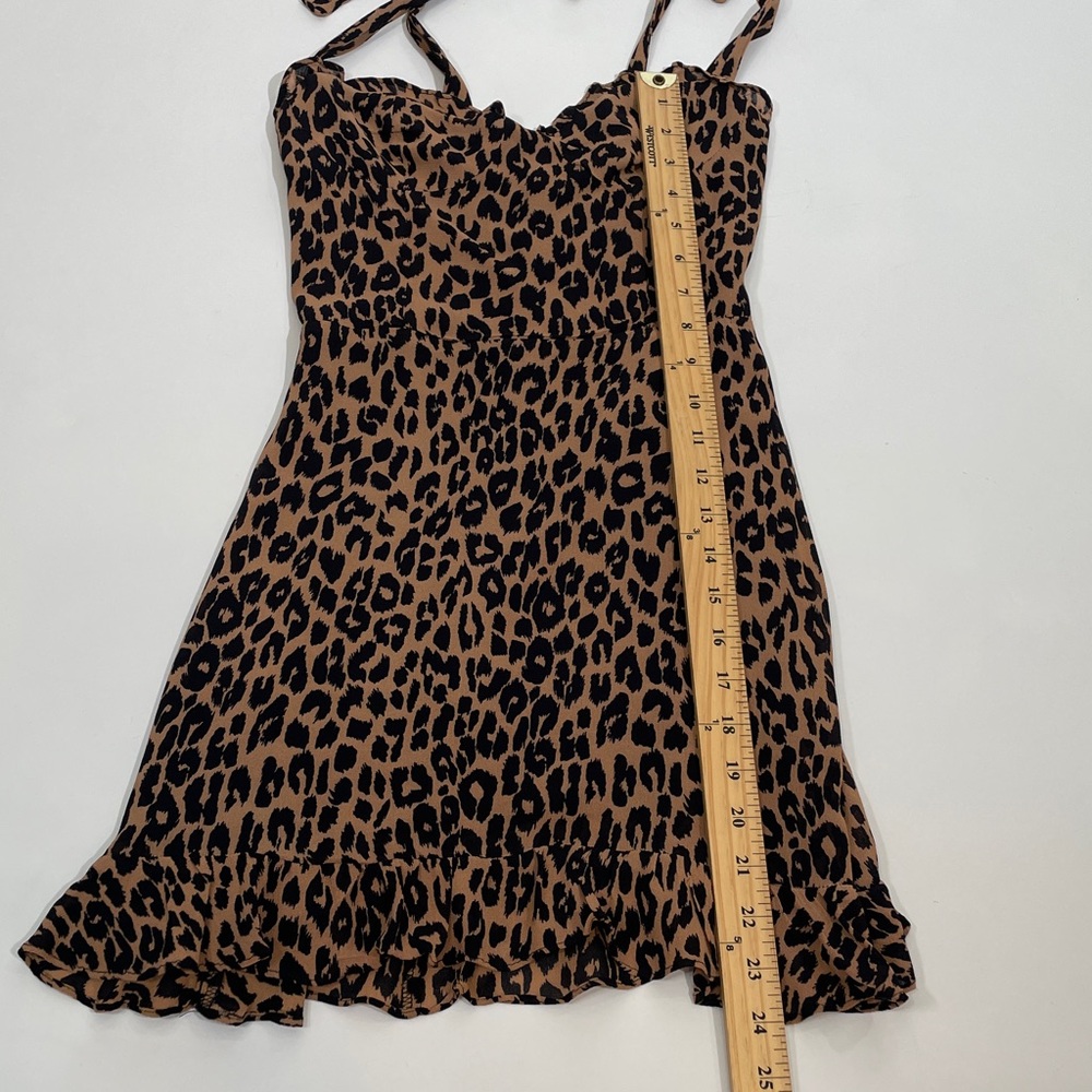 ReformationChristine Feline Leopard Print Mini Dress Size 0 EUC - Picture 10 of 12
